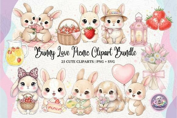 Bunny Love Picnic Clipart Bundle: A Comprehensive Guide to Romantic Spring Design Assets