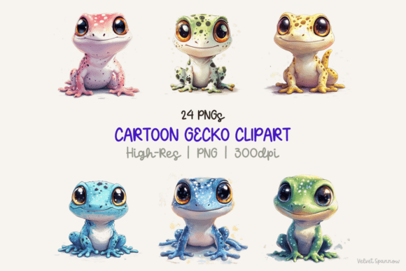 Cartoon Gecko Clipart for Creative Projects
