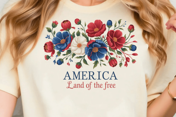 Elevate Your Patriotic Crafts with the Floral America Land of the Free Png