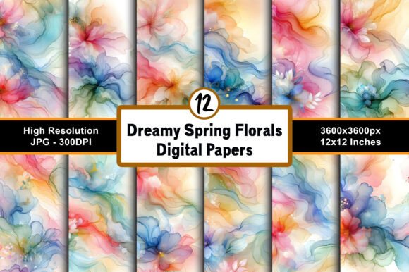 Elevating Creative Workflows with Dreamy Spring Florals Digital Papers JPG