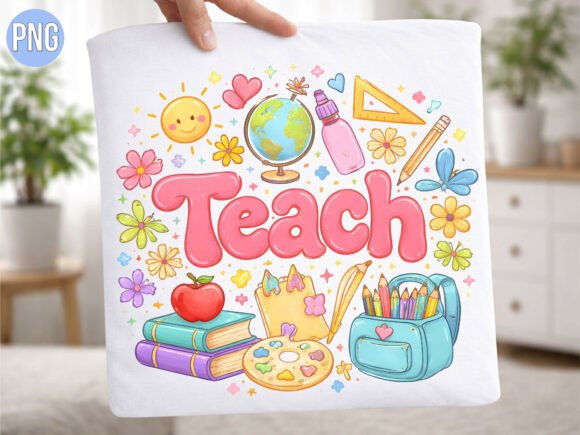 Elevating Educational Creativity with Pink Aesthetic Teach School Supplies PNG
