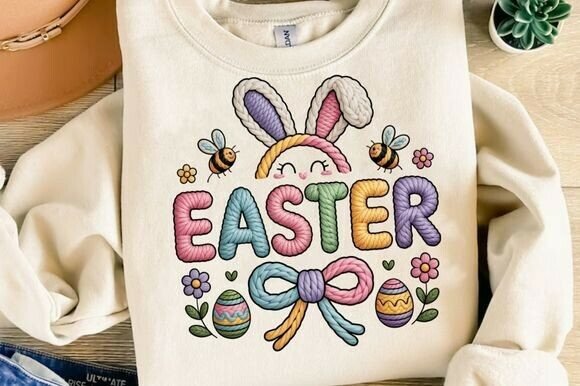 Evaluating the Faux Yarn Happy Easter PNG for Creative Projects