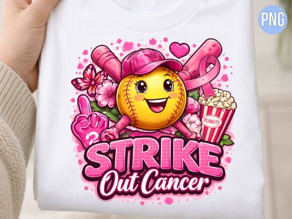 Strike Out Cancer Pink Baseball PNG