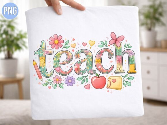 Teach Floral School Apple Pastel PNG Guide