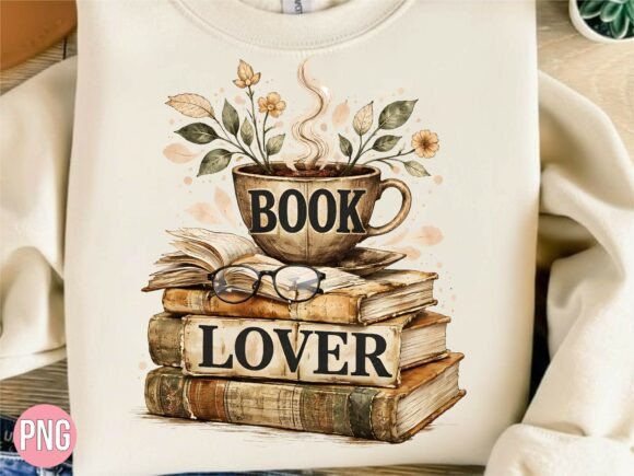 Vintage Book Lover Floral Coffee Cup PNG: A Strategic Asset for Niche Branding